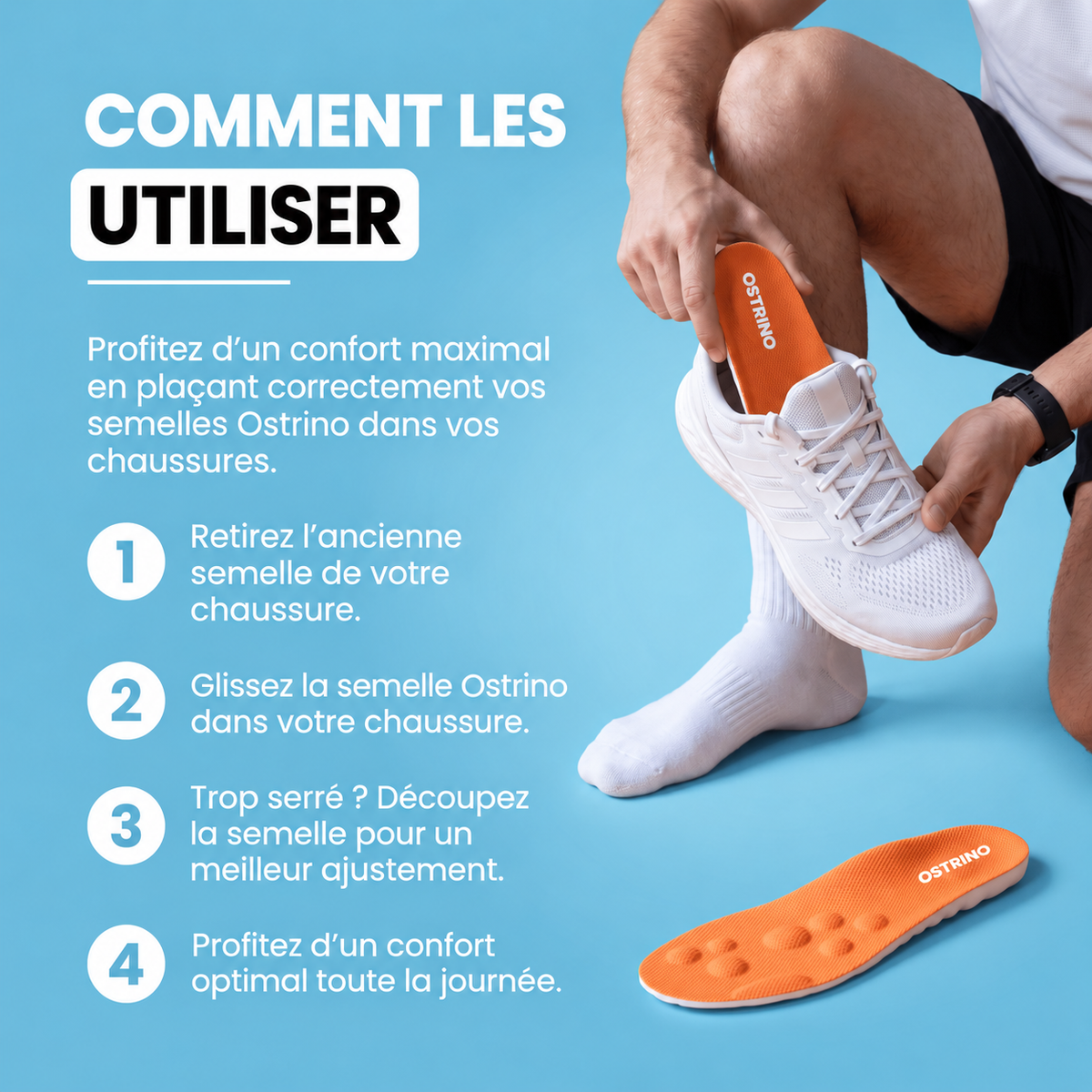 Ostrino® - Semelles de massage – Soulage l'épine calcanéenne et la fasciite plantaire