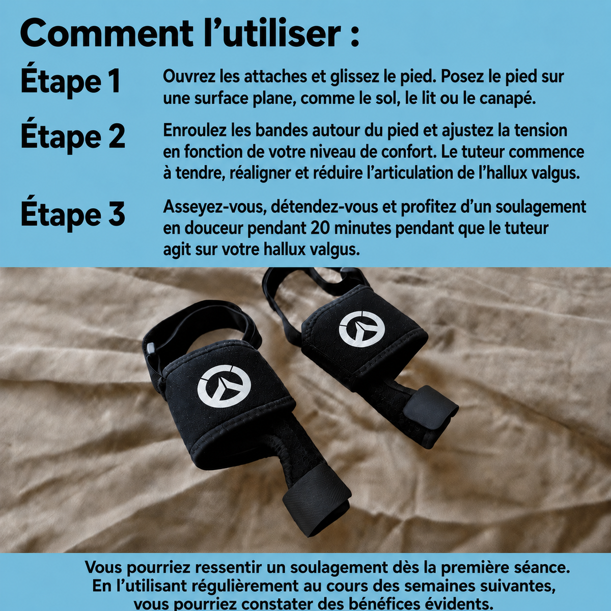 Valgux™ Attelle | Correcteur d'hallux valgus (oignon du pied)